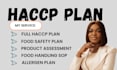 make full customized haccp plan, food safety documentation procedures monitoring