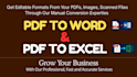 convert pdf to word or pdf to excel efficiently