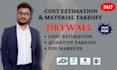 provide accurate drywall takeoff framing estimate, boq, using planswift