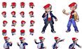 create a custom pokemon trainer sprite, sprite animation, pixel art character