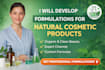 develop formulations for natural cosmetic products