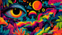 do amazing psychedelic and trippy illustration
