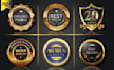 design premium web badges, seal, stamp, digital shield and certification logo