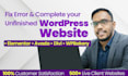 fix wordpress errors and complete your unfinished website