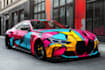 create car illustration in graffiti style