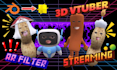 create 3d ar vtuber filter for snap camera, lens studio and streaming fog