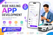 develop taxi booking app, ride hailing app and uber clone