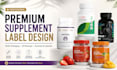 create premium supplement label design with bottle packaging and 3d mockup