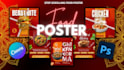 design burger poster for restaurant or fast food