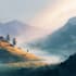 draw a watercolor landscape illustration