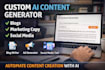 build ai content generator, copywriting tool, or text automation app