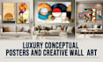 design custom modern wall art, murals and printable posters