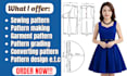 create sewing pattern with grading dxf and pdf any clothing