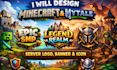 design a minecraft and hytale server logo, banner, and icon