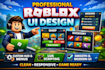 create roblox game UI and gui design with lua scripting and smooth UX