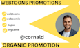 do powerful webtoons promotions, webcomic, comic and tapas manga promotions