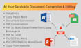 convert PDF documents to editable word, excel, powerpoint, jpeg and vice versa