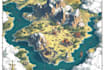do unique cartoonist fantasy vector map, illustration