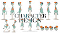 create a 2d character design with turnaround and expressions