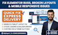 fix elementor bugs, broken layout, and mobile responsiveness issues