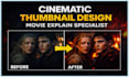 create cinematic movie explain and analysis youtube thumbnail