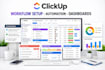 set up clickup from scratch with workflows automation and dashboards