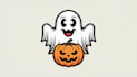 do unique spooky ghost and pumpkin logo within two day
