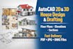 draw 2d floor plan and 3d house model in sketchup