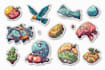 create custom sticker, sticker pack, logo and die cut sticker design