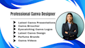 creative canva design of logo, presentation, broucher