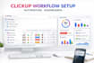 design advanced clickup workflows automation dashboards and reporting
