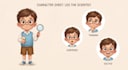 create a professional childrens book character sheet
