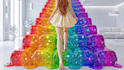 create relaxing and colorful 3d bed concept videos