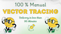 manually trace raster image to vector within 90 minutes