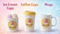 create a custom coffee mug coffee cup and ice cream cup design