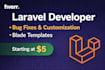 fix laravel bugs and customize blade templates