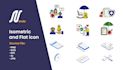 create isometric, flat icon set in 12 hours