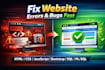 fix website errors, HTML, CSS, javascript, bootstrap, sql and plsql bugs