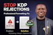 fix amazon kdp book formatting errors and paperback rejection issues