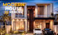 create realistic modern house 3d exterior rendering