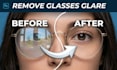 remove glare from glasses and retouch eyes naturally