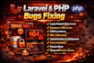fix laravel and PHP bugs, errors, and database issues