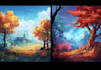 draw a natural landscape and background illustration