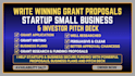 do winning grant proposal writing startup business plans and investor pitch deck