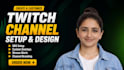 do twitch stream branding ,animated twitch overlay  alerts, panels ,obs setup