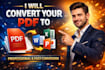 convert PDF to word, excel, or powerpoint