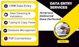 do CRM data entry, and data cleanup