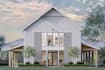 create 3d farmhouse, barndominium, tiny house, facade rendering