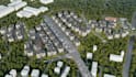 remodel residential complex landscape rendering, street, 3d estate development