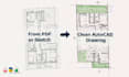 redraw your floor plan in autocad from PDF or sketch in 48 hours